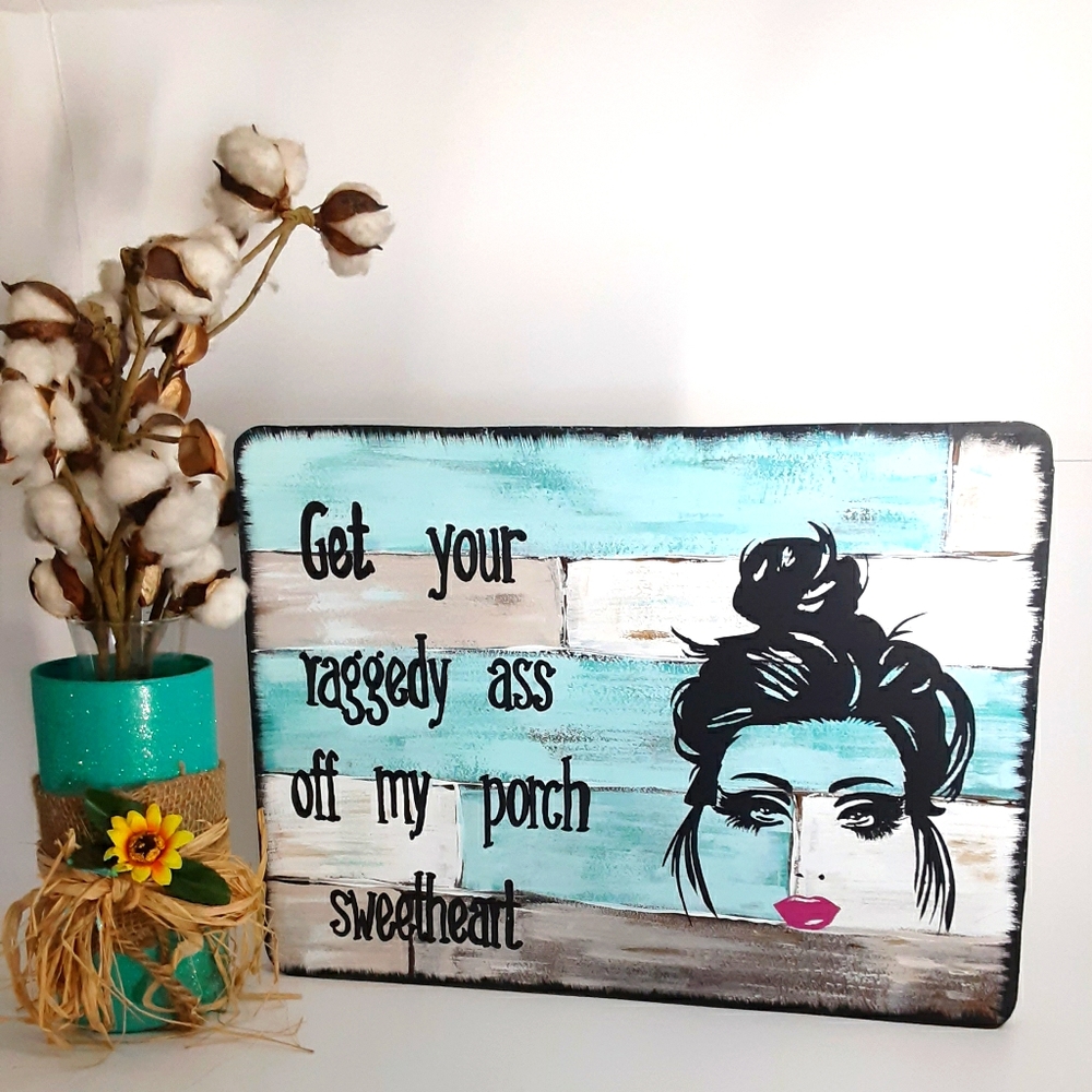 Hand painted door hanger